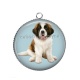 Pendentif Cabochon Argent - chien 