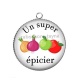 Pendentif Cabochon Argent - un super épicier