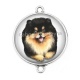 Connecteur Cabochon Argent - chien 