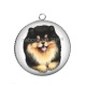 Pendentif Cabochon Argent - chien 