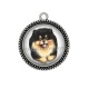 Pendentif Cabochon Argent - chien 