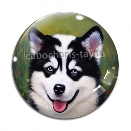 Cabochon Verre - chien 