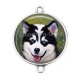 Connecteur Cabochon Argent - chien 