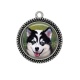 Pendentif Cabochon Argent - chien 
