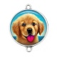 Connecteur Cabochon Argent - chien 