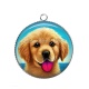 Pendentif Cabochon Argent - chien 