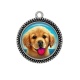 Pendentif Cabochon Argent - chien 