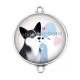 Connecteur Cabochon Argent - chien