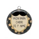 Pendentif Cabochon Argent - mon papa chéri je t'aime