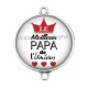 Connecteur Cabochon Argent - meilleur papa de l'univers
