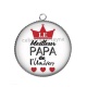 Pendentif Cabochon Argent - meilleur papa de l'univers