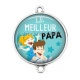 Connecteur Cabochon Argent - le meilleur papa