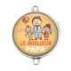 Connecteur Cabochon Argent - me meilleur papa