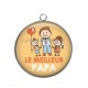 Pendentif Cabochon Argent - me meilleur papa