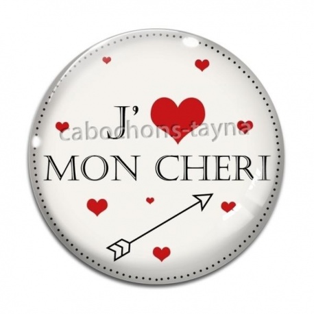 Cabochon Verre - je aime mon chéri