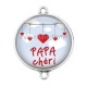 Connecteur Cabochon Argent - papa chéri