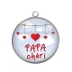 Pendentif Cabochon Argent - papa chéri