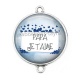 Connecteur Cabochon Argent - papa je t'aime