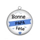 Pendentif Cabochon Argent - bonne fête papa
