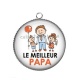 Pendentif Cabochon Argent - le meilleur papa