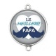 Connecteur Cabochon Argent - le meilleur papa