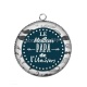 Pendentif Cabochon Argent - le meilleur papa de l'univers