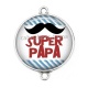 Connecteur Cabochon Argent - super papa