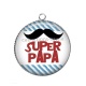Pendentif Cabochon Argent - super papa