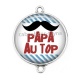 Connecteur Cabochon Argent - papa au top