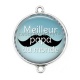 Connecteur Cabochon Argent - meilleur papa du monde