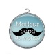 Pendentif Cabochon Argent - meilleur papa du monde
