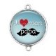 Connecteur Cabochon Argent - je t'aime mon papa