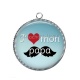 Pendentif Cabochon Argent - je t'aime mon papa