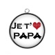 Pendentif Cabochon Argent - je t'aime papa