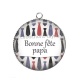 Pendentif Cabochon Argent - bonne fête papa