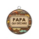 Pendentif Cabochon Argent - un papa qui déchire