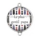 Connecteur Cabochon Argent - le plus gentil papa