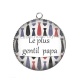 Pendentif Cabochon Argent - le plus gentil papa