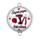 Connecteur Cabochon Argent - super papa bricoleur