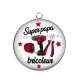 Pendentif Cabochon Argent - super papa bricoleur