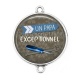 Connecteur Cabochon Argent - un papa exceptionnel