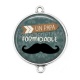 Connecteur Cabochon Argent - un papa formidable