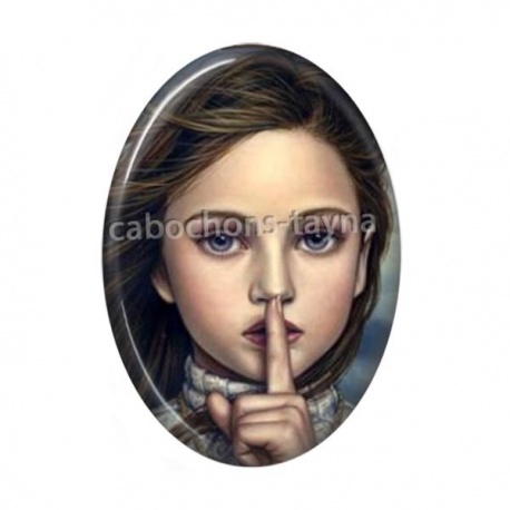 Cabochon Résine Ovale - petite fille ovale