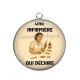 Pendentif Cabochon Argent - une infirmière qui déchire