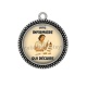 Pendentif Cabochon Argent - une infirmière qui déchire