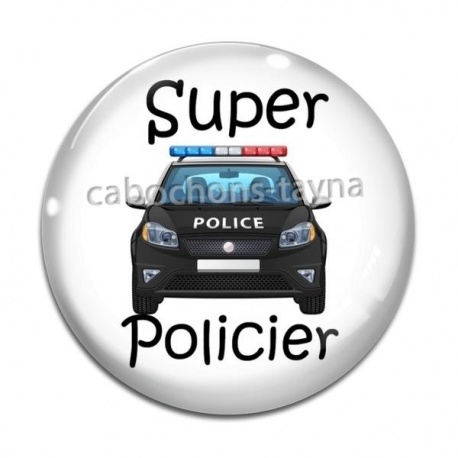 Cabochon Verre - super policier