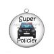 Pendentif Cabochon Argent - super policier