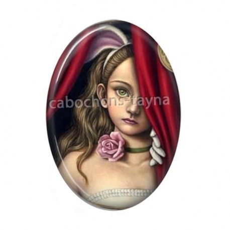 Cabochon Résine Ovale - petite fille ovale