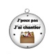 Pendentif Cabochon Argent - J'peux pas j'ai chantier