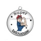 Pendentif Cabochon Argent - super tatoueuse
